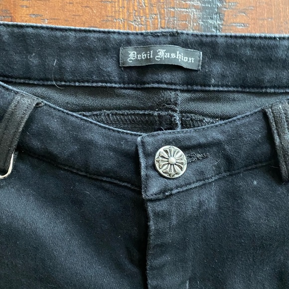 Devil Fashion jeans pants goth punk rock emo size Small ~ - Picture 5 of 9